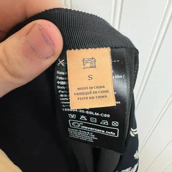 Scotch & Soda Black Tropical Print A-Line Skirt Size Small Asymmetrical P48 - Picture 7 of 8